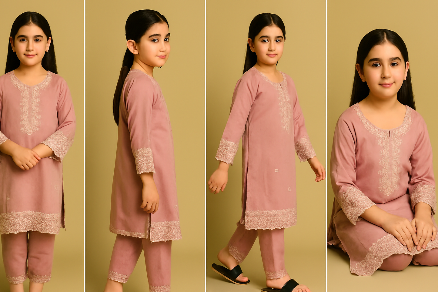 πΈ Embroidered Pink Kurta Set β Traditional Wear for Girls
