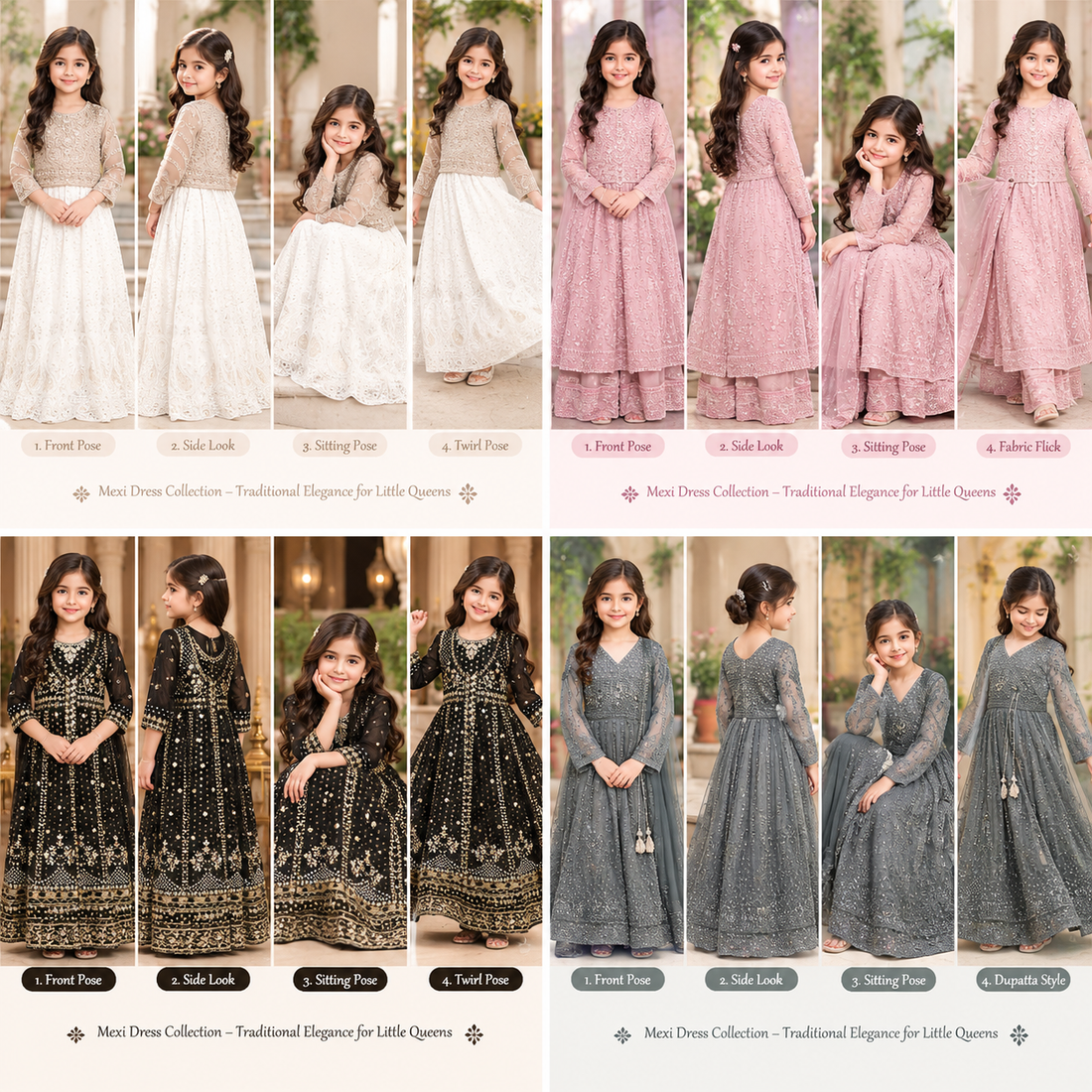 Ivory Beige Embroidered Maxi Dress for Girls – Pakistani Party Wear