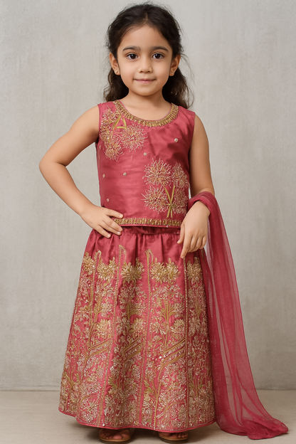 ✨ Traditional Pink Lehenga Choli for Girls (Ages 1–14) – Festive & Wedding Wear