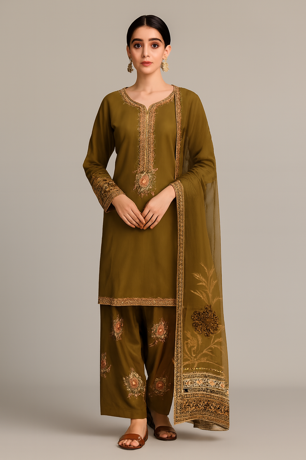 Embroidered Three-Piece Suit for Women | Luxury Pret Collection by OutlookFashion