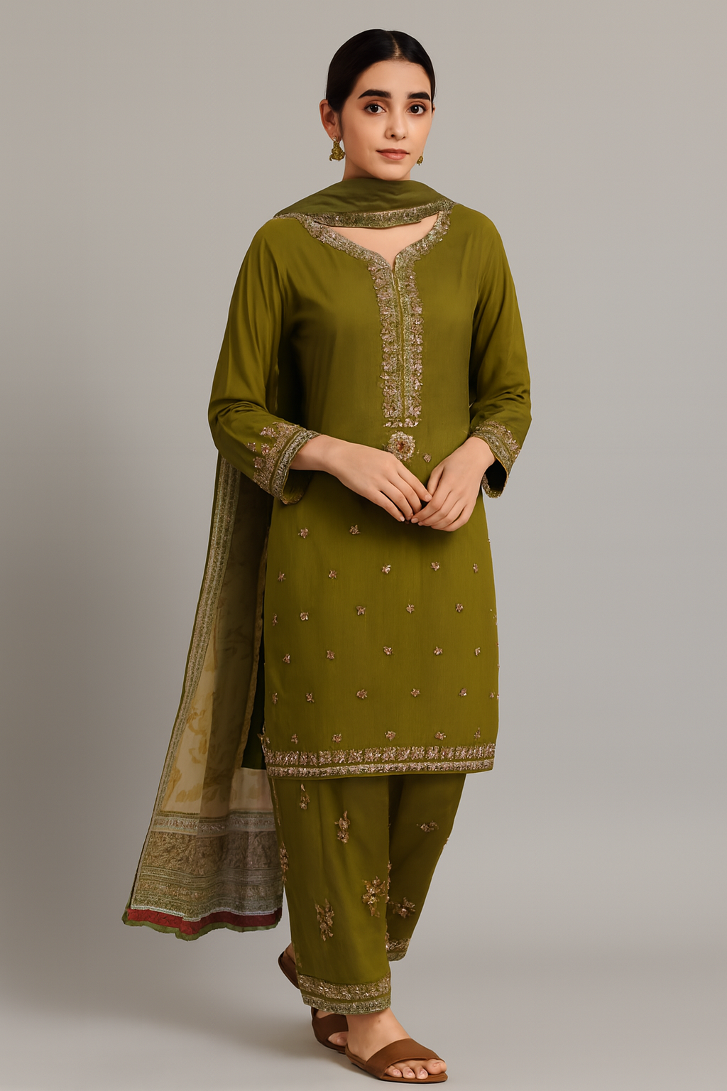 Embroidered Three-Piece Suit for Women | Luxury Pret Collection by OutlookFashion