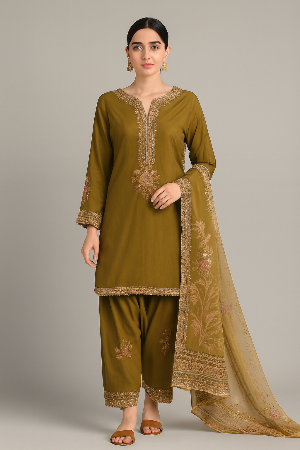 Embroidered Three-Piece Suit for Women | Luxury Pret Collection by OutlookFashion