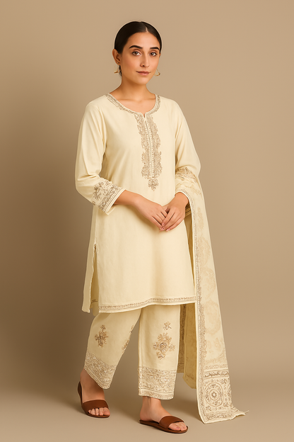 Embroidered Three-Piece Suit for Women | Luxury Pret Collection by OutlookFashion
