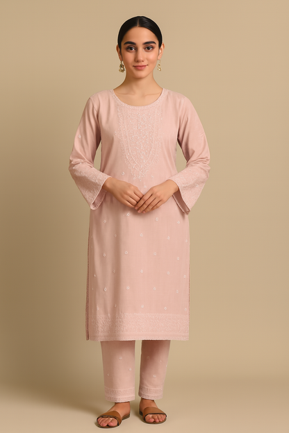 Elegant Off-White Embroidered Three-Piece Suit for Women | Luxury Pret Collection by OutlookFashion