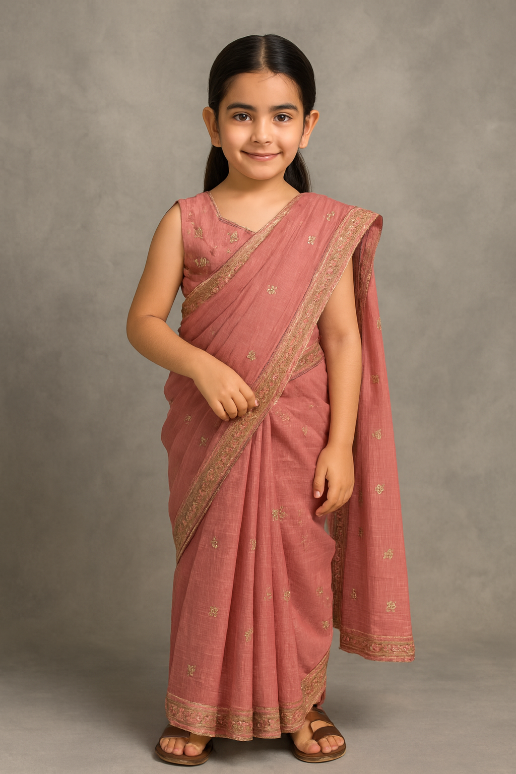 ✨ Introducing the "Little Blossom" Cotton Saree for Girls
