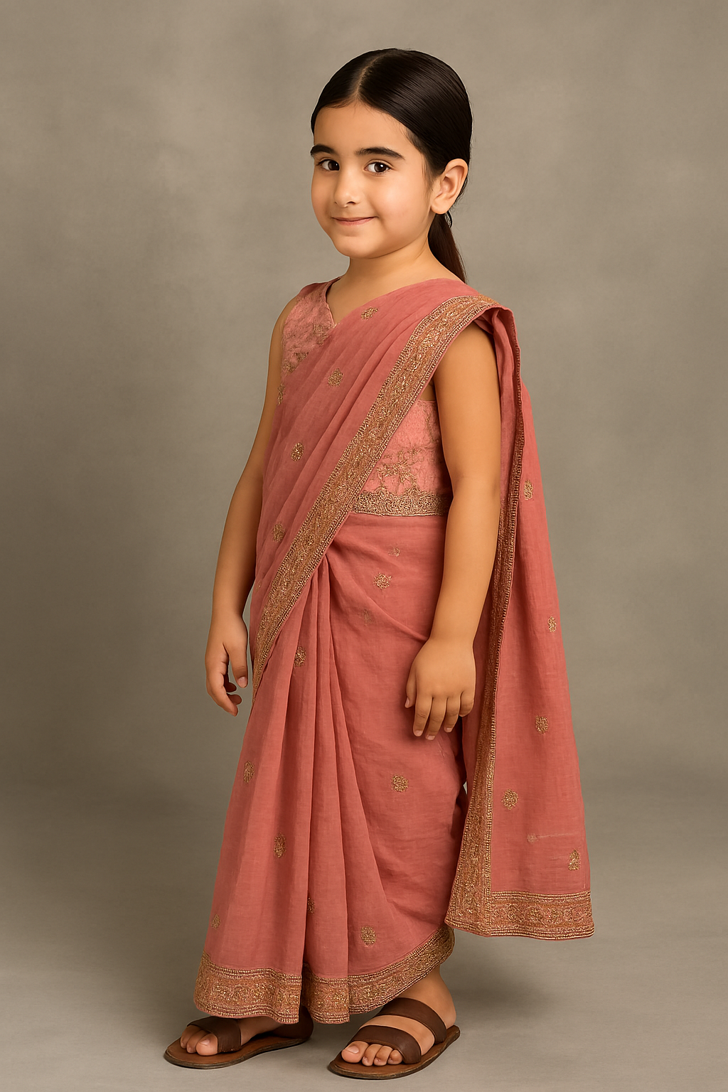 ✨ Introducing the "Little Blossom" Cotton Saree for Girls